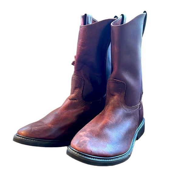 MENS authentic LEATHER roper pull on Establo WORK boots for men New with tag main image 9